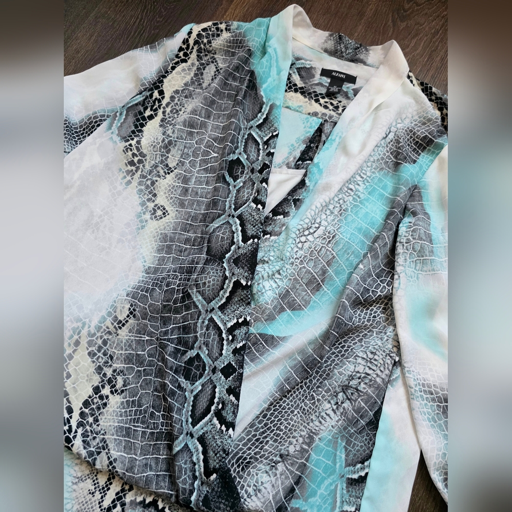 Alfani wrap python print blouse - image 3